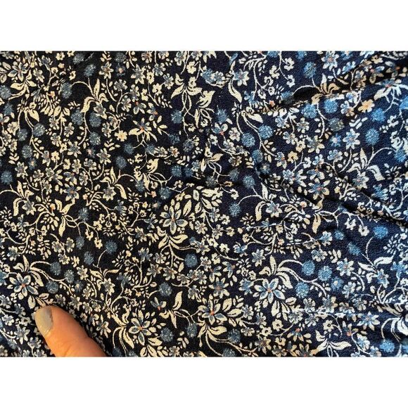 Cynthia rowley blue floral ruffle hem top small - Picture 9 of 9